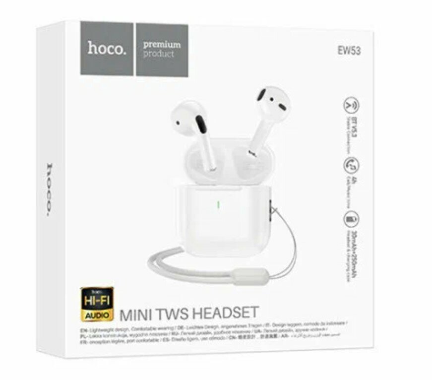 Беспроводные наушники Hoco EW53 Lucky, белый — фото 1