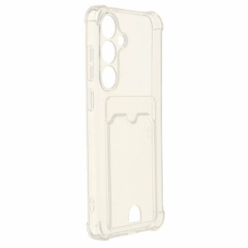 Чехол Zibelino для Samsung Galaxy S24 Plus 5G Silicone Card Holder защита камеры Transparent ZSCH-SAM-S24PL-CAM-TRN антибликовая защитная пленка для samsung s24 transparent