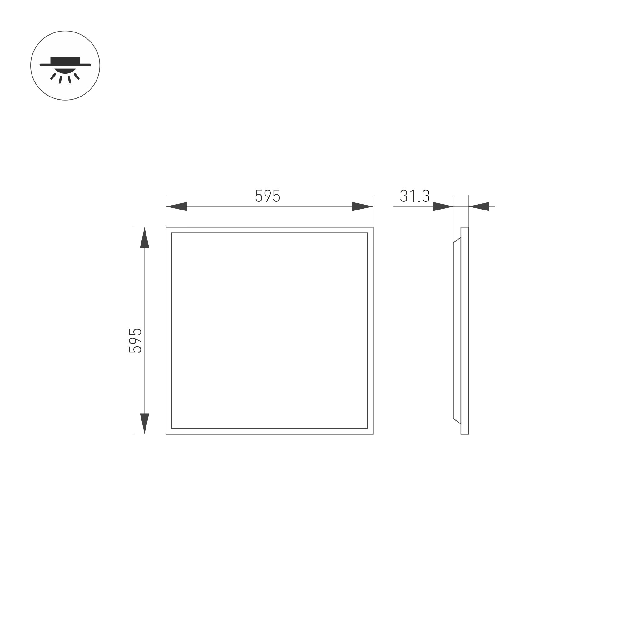 038428 Светильник DL-TITAN-S600x600-40W Warm3000 (WH, 120 deg, CRI90, 230V) (Arlight, IP40 Металл, 5 лет)