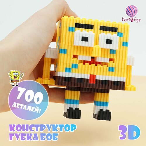 фото Конструктор 3d из миниблоков губка боб 3д vasilektoys