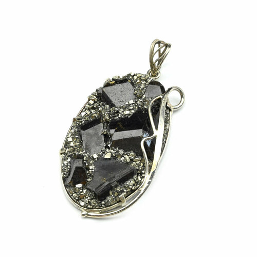 фото Подвеска, мультиколор кулон из граната и пирита 32*54мм.