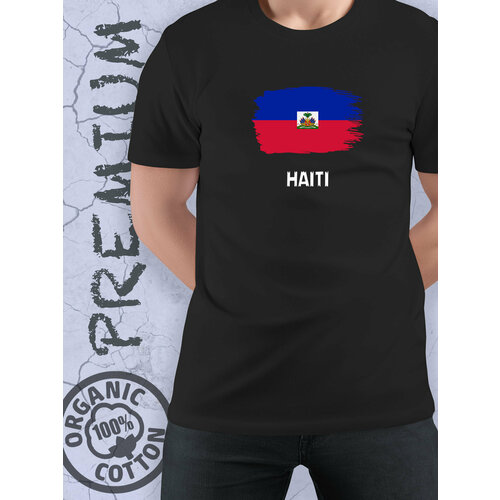 фото Футболка с флагом гаити-haiti, размер l, черный smail-p