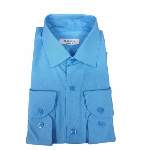 фото Школьная рубашка flourish, размер 12, бирюзовый, голубой