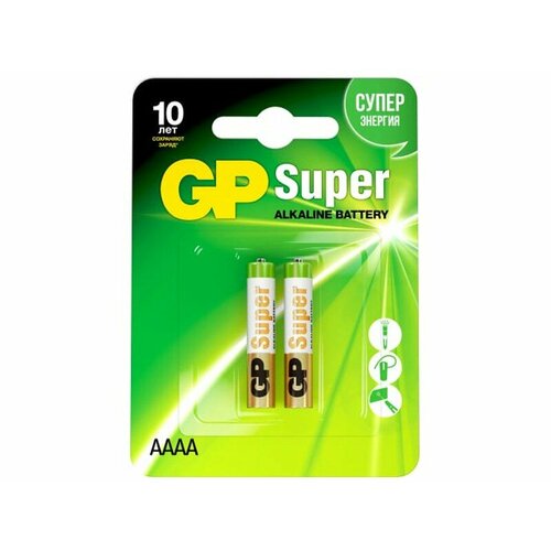 Батарейка GP Alkaline 4761 AAAA LR61 25A BL2 батарейка aaaa gp super alkaline 25а 25a 2cr2 20 160 2 штуки