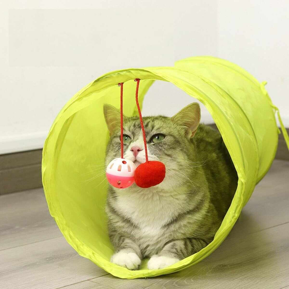 Тоннель для кошек с игрушкой и мячиком Bentfores (45 х 25 х 25 см)
