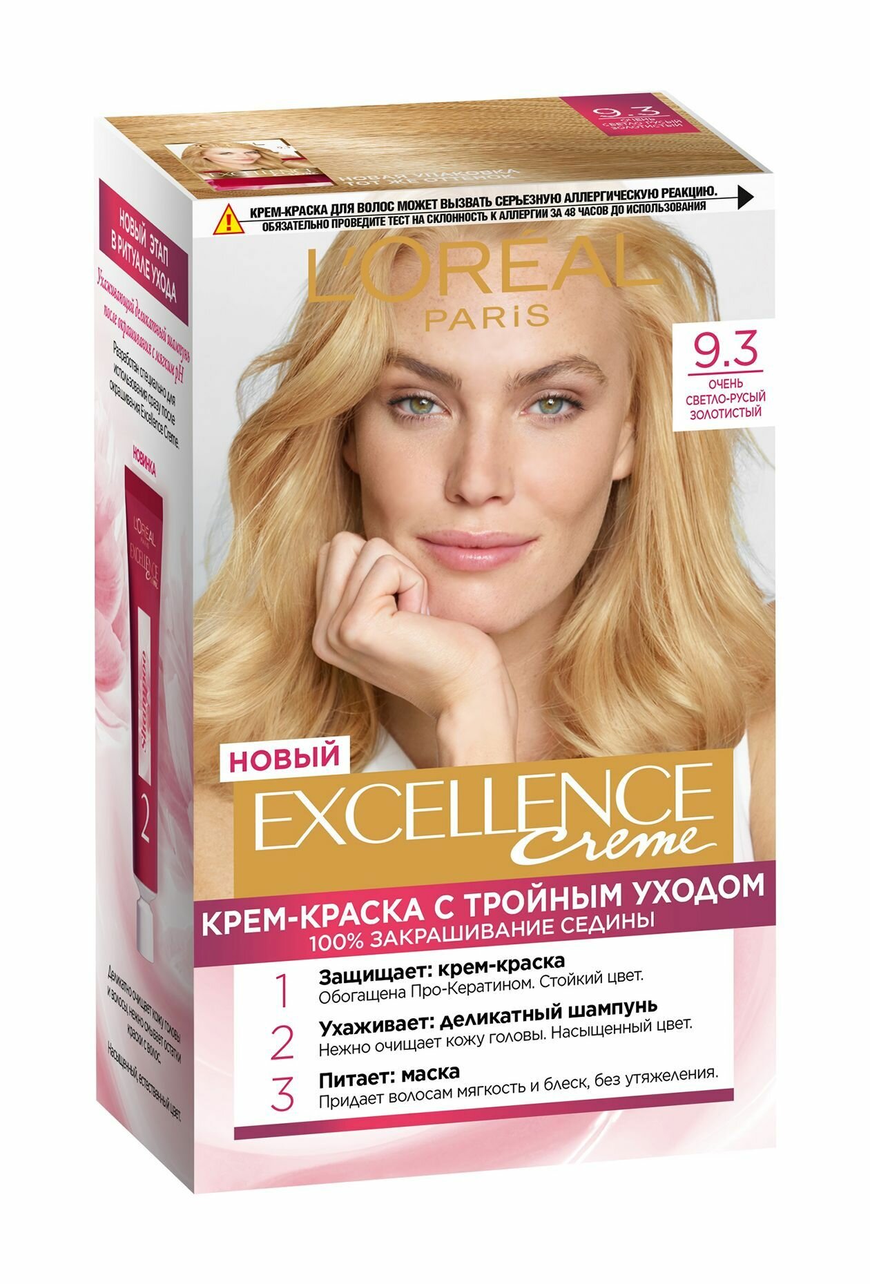 L'Oreal Paris Краска для волос Excellence 9.3 очень светло-русый золотистый/