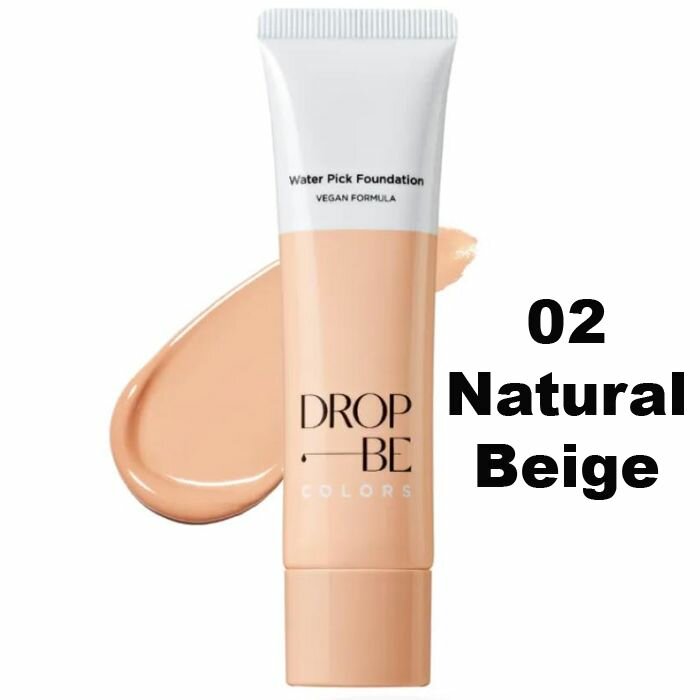 The Saem Увлажняющая тональная основа для лица 35г Drop Be Colors Water Pick Foundation SPF50+, оттенок 02 Natural Beige