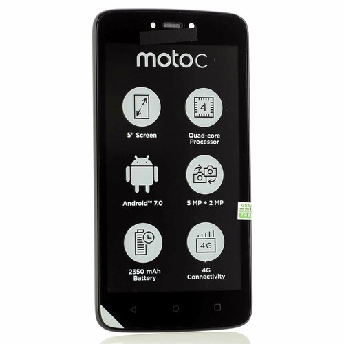 Дисплей для Motorola Moto C (XT1750/ XT1754) с тачскрином в рамке, черный чехол панель накладка mypads для motorola moto c xt1750 xt1754 xt1755 из качественной импортной кожи с визитницей с отделением для банковск