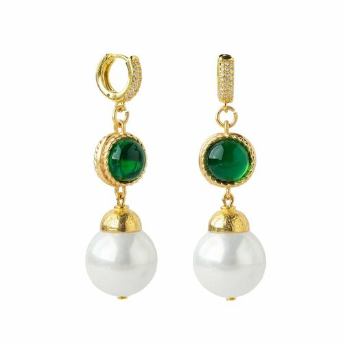 Серьги , жемчуг имитация, кристалл