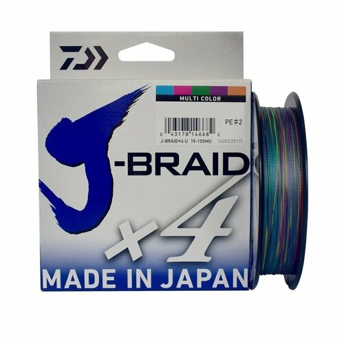 Шнур плетеный Daiwa J-Braid X4 (300 м, 0.29 мм, 18.6 кг) #5Color