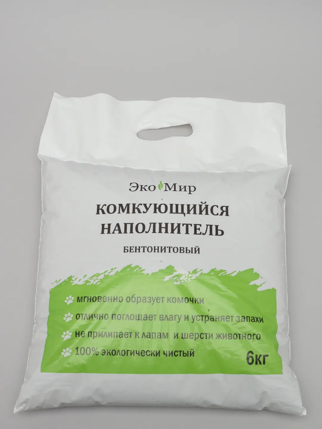 Наполнитель для кошачьего туалета ЭкоМир бентонитовый, бентонит, комкующийся 6 кг