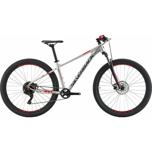 фото Велосипед горный silverback stride 29 sport (2023), хардтейл, взрослый, мужской, алюминиевая рама, оборудование microshift, 9 скоростей, дисковые гидравлические тормоза, цвет silver/red, серебристый цвет, размер рамы xl, для роста 185-195 см