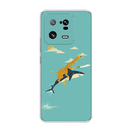 Силиконовый чехол на Xiaomi 13 Pro 5G / Сяоми 13 Про 5G Жираф на акуле силиконовый чехол на xiaomi 13 pro 5g сяоми 13 про 5g жираф на акуле