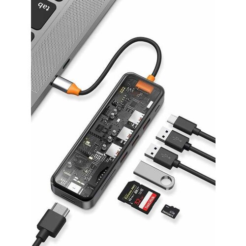 WiWU PD 100Вт USB-концентратор 7в 1 прозрачный 849000₽