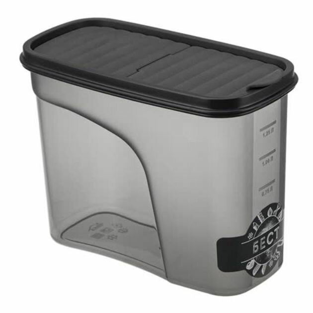 Банка для сыпучих продуктов бест 15л графитовый