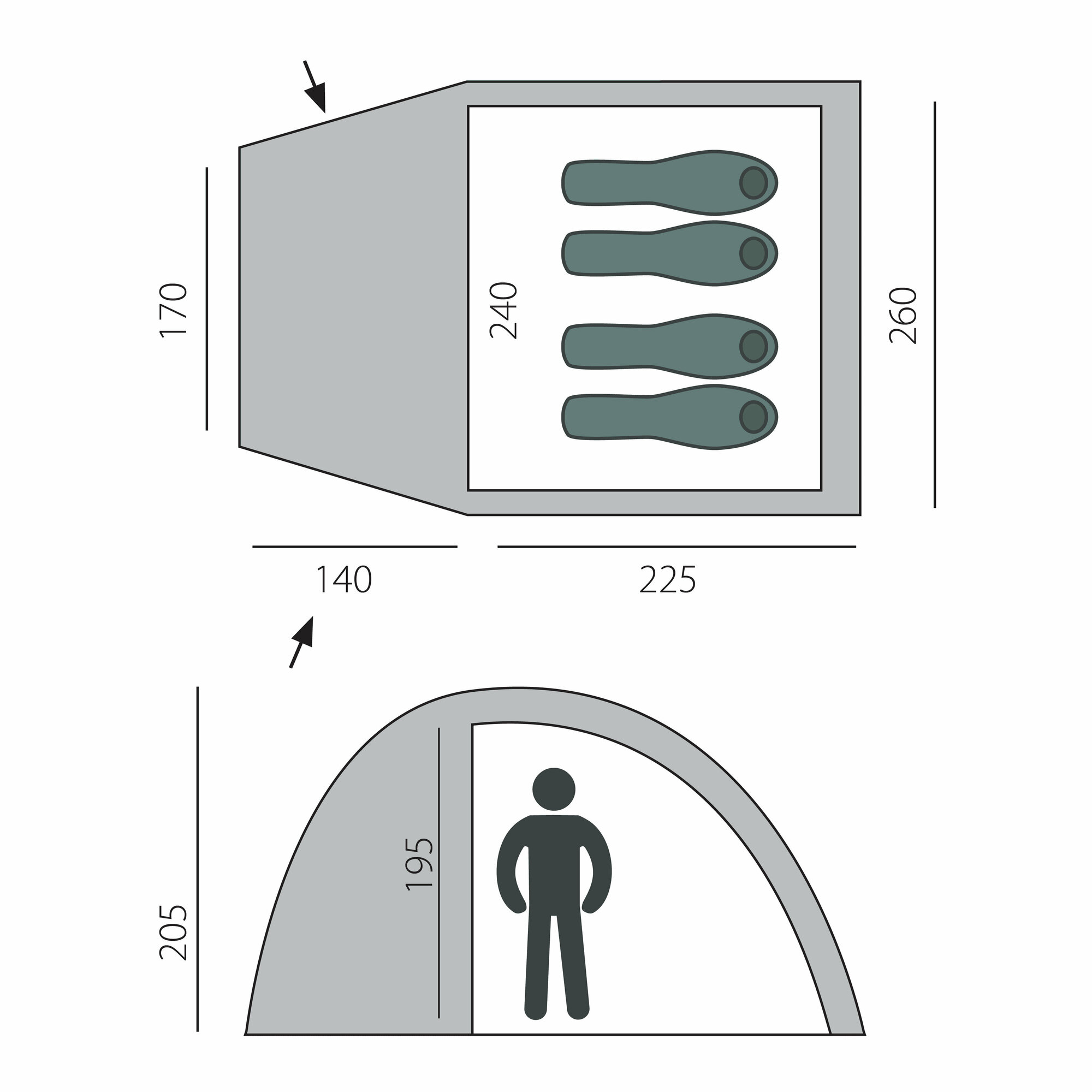 Палатка Btrace Dome 4 зеленый