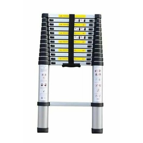 Лестница телескопическая алюминиевая 2,6 м серый, серебристый