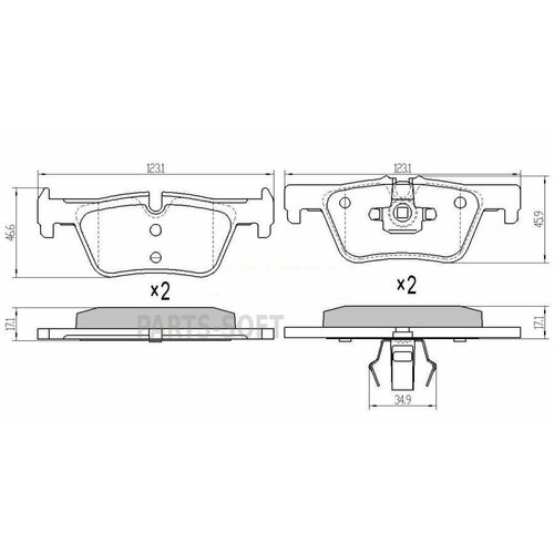 BARNETT BM107 Комплект задних тормозных колодок, дисковый тормоз