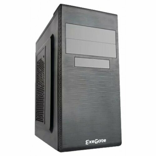 Корпус Miditower ExeGate UN-603-UN600 (ATX, БП UN600 с вент. 12см, 2*USB, аудио, черный) корпус miditower exegate evo 8243 npx600 atx бп 600npx с вент 12 см 2 usb 1 usb3 0 черный 3 вент с rgb подсветкой боковая панель закаленное стекло ex293018rus