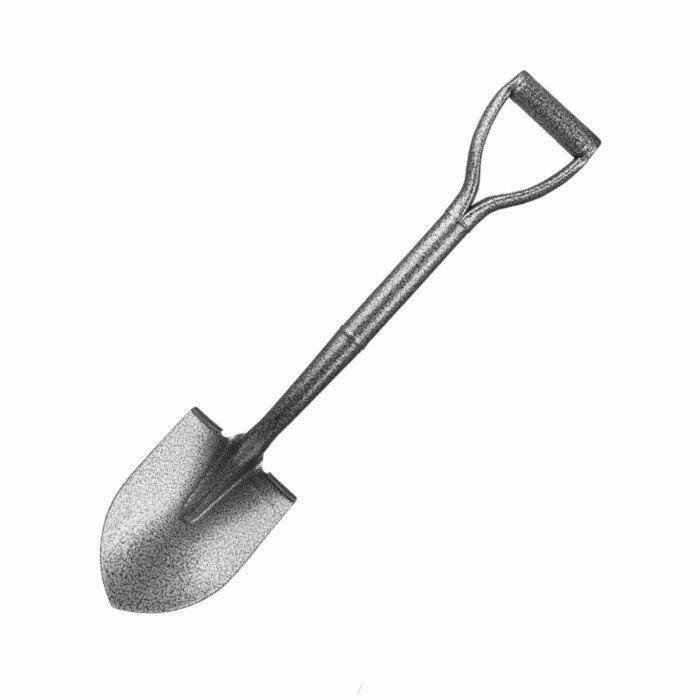 Лопата `Урожайная сотка` саперная, рельсовая сталь с черенком и V ручкой 72 см, мини