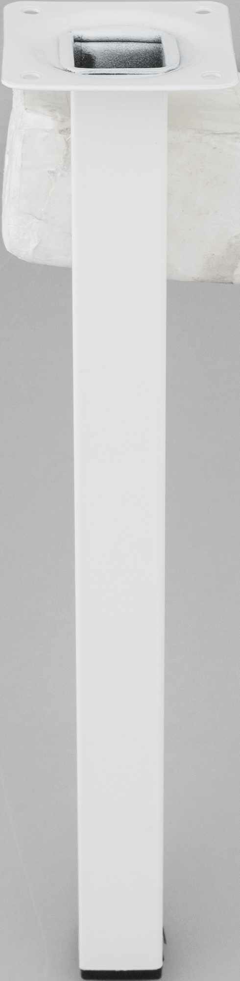 Ножка квадратная 300х25 мм сталь максимальная нагрузка 50 кг цвет белый