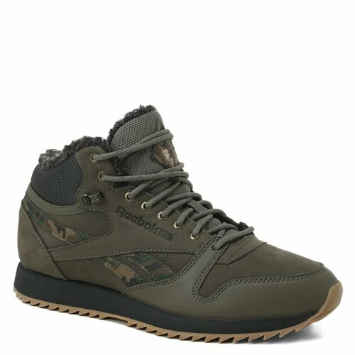 Кроссовки Reebok Reebok CL LTHR MID RIPPLE MU, размер 40,5, хаки кроссовки munich ripple vino