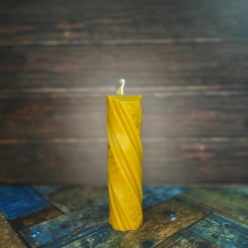 Свеча-цилиндр 140*35 мм 1 штука, пчелиный воск