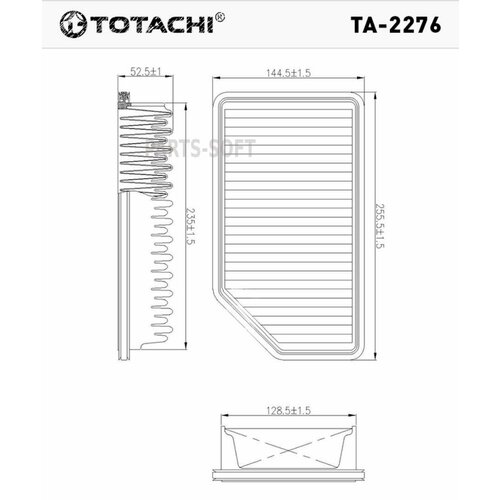 TOTACHI TA2276 Воздушный фильтр TOTACHI TA-2276 28113-1R100 C 25 016 TOTACHI TA2276