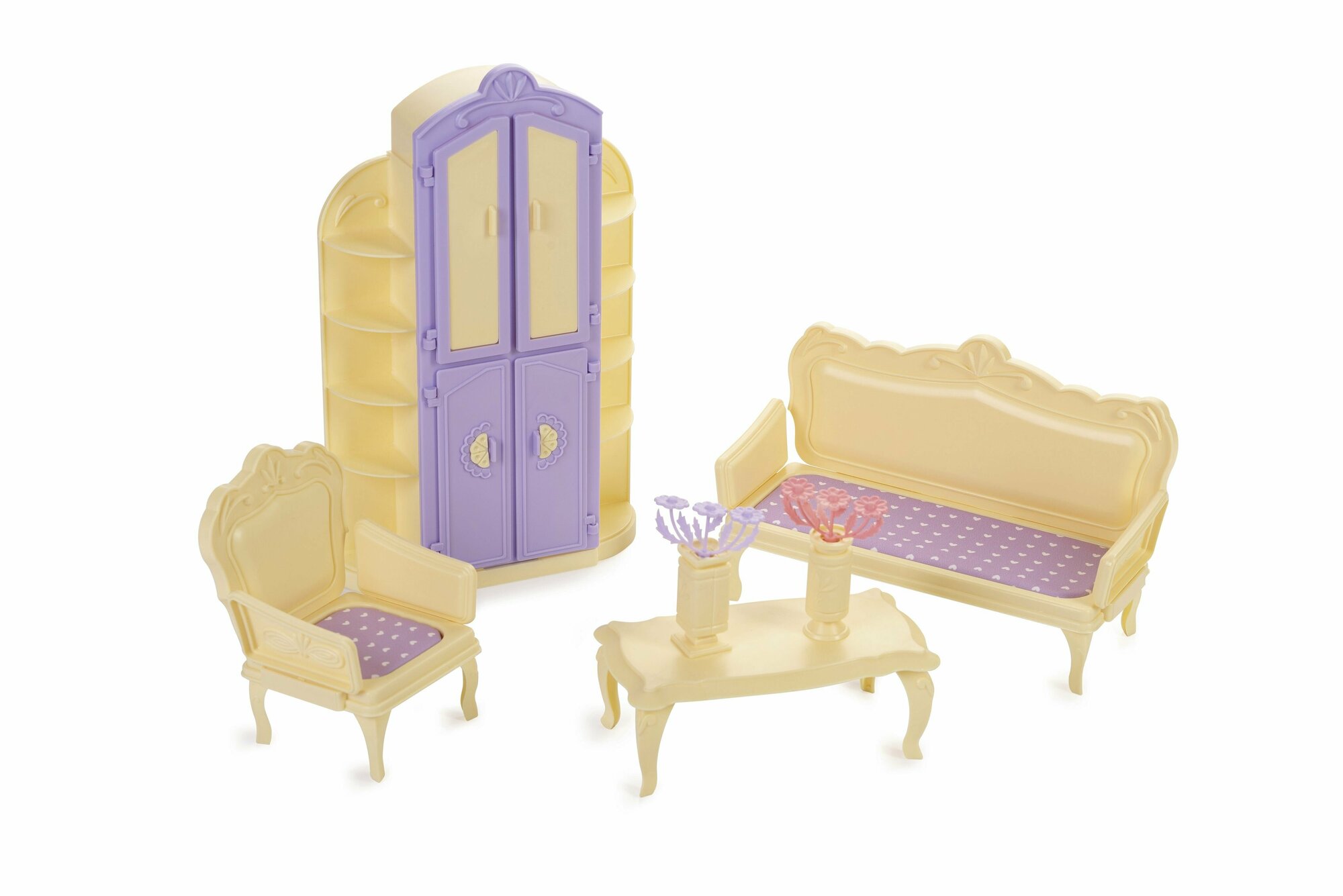 Мебель для кукол Гостиная комната "Маленькая принцесса" (лимонная) Огонек С-1523