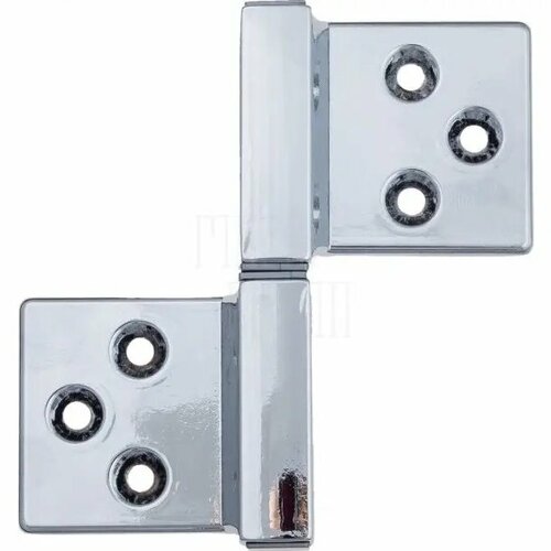 143**032D_Q Петля накладная без врезки ALDEGHI 32x35 (левая) сечение стержня квадратное полированный хром