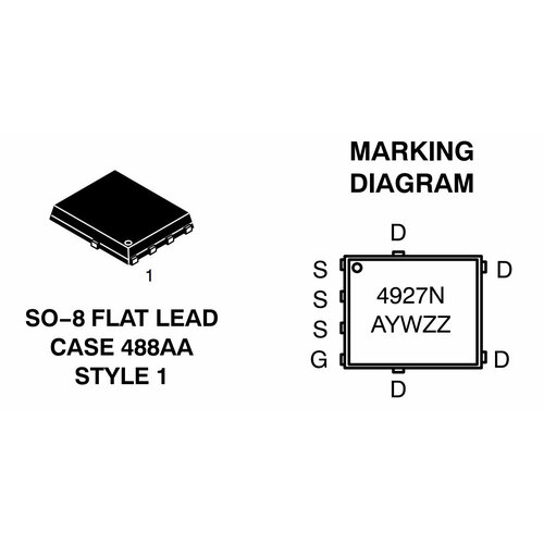 микросхема ntmfs4c06n n channel mosfet 30v 71a so 8fl Микросхема NTMFS4927NT1G N-Channel MOSFET 30V 38A SO-8FL