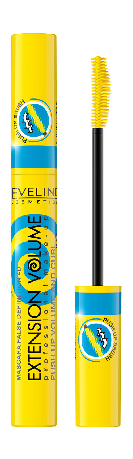 EVELINE Тушь для ресниц Extension Volume Professional Make-Up потрясающий эффект Push-Up! х10, 10 мл, Black