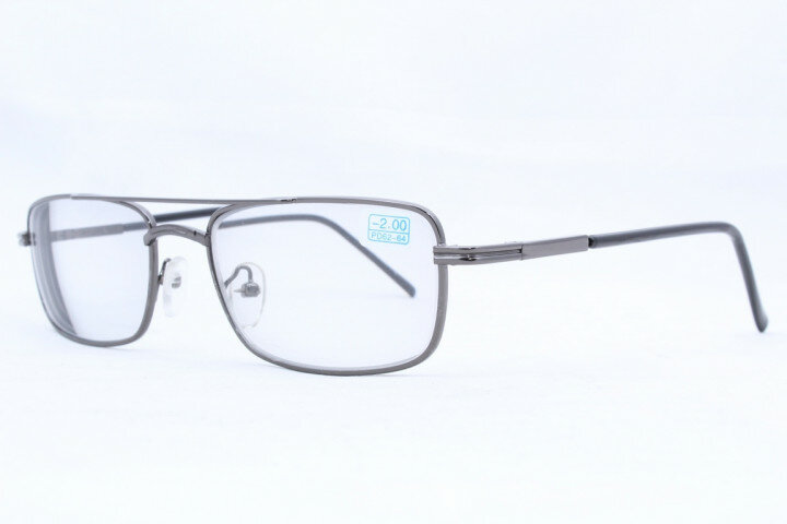 Готовые очки для зрения с фотохромной линзой, линза стекло (серые) -5.00