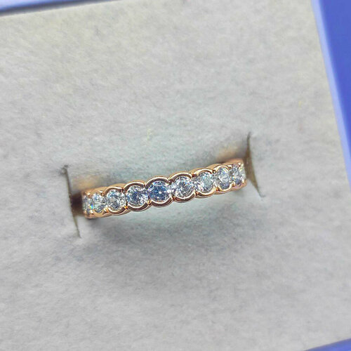 фото Кольцо xuping jewelry разъемное кольцо - завальцованная дорожка цирконов, циркон, ширина 3.5 мм, золотой