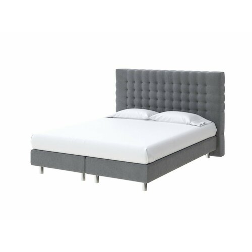 PROxSON Кровать Tallinn Boxspring Elite (Ткань: Велюр Monopoly Британский серый (996)) 140x200
