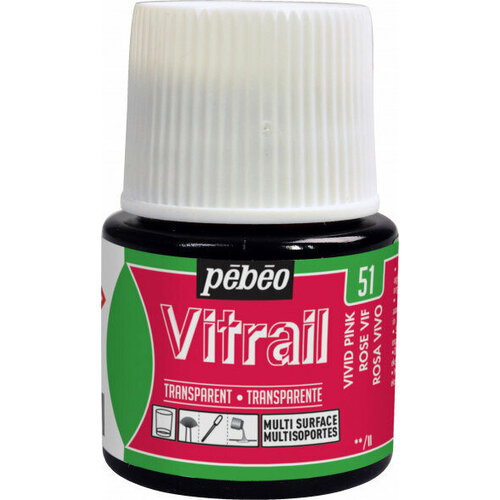 Краска Pebeo Vitrail 45ml, 51 ярко-розовый