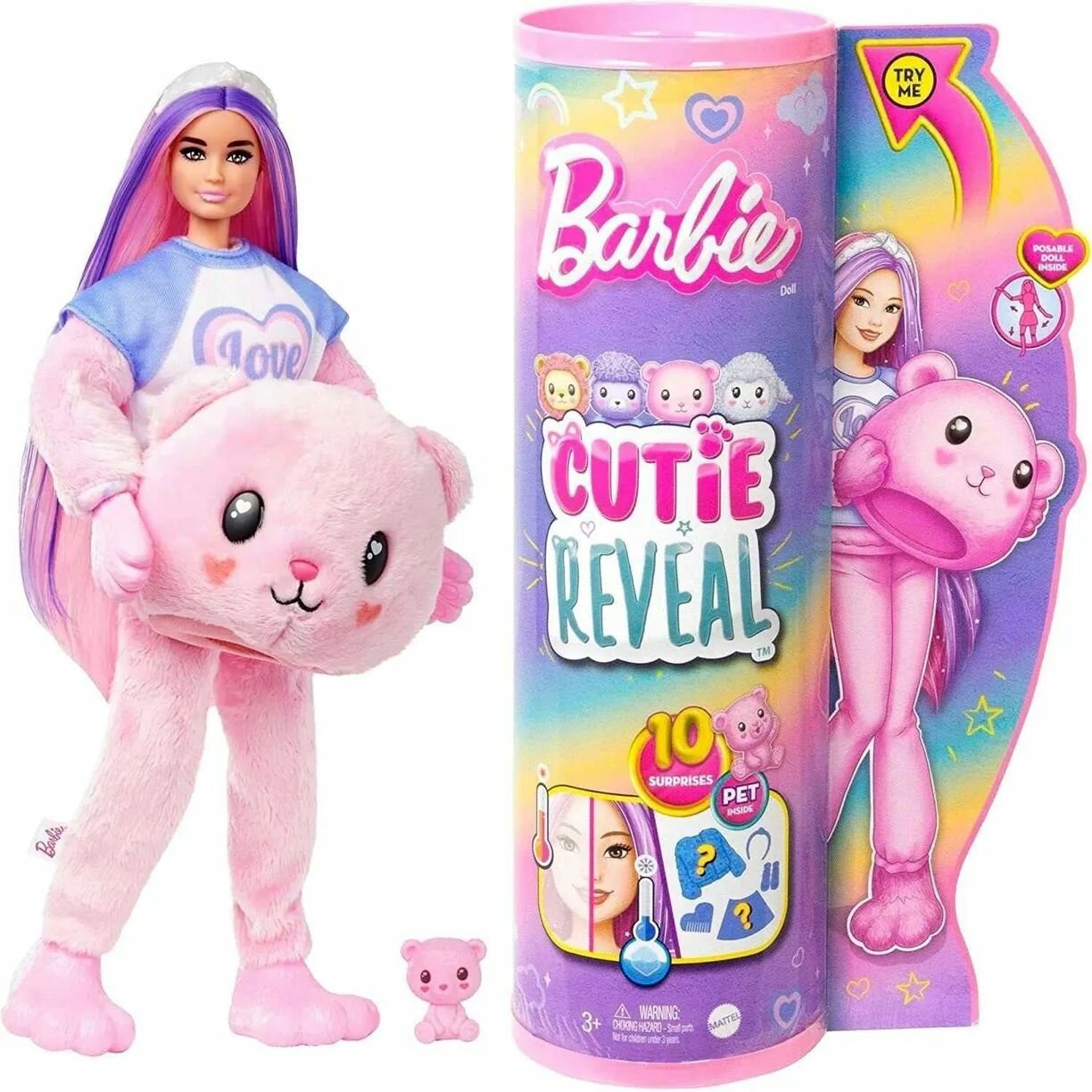 Кукла Barbie Челси Cutie Reveal в костюме медвежонка 30см