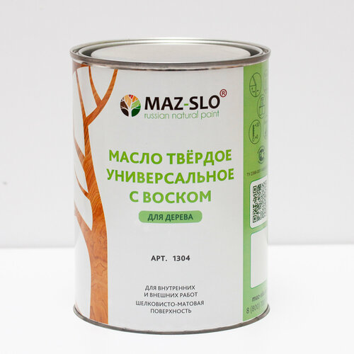 Масло твердое универсальное с воском Maz-slo Бесцветное масло biofa универсальное твердое 2044 2001 белый 1 л