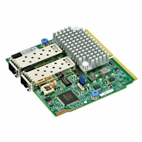 SuperMicro Контроллер SuperMicro AOC-MTGN-i2SM-O 2-портовая сетевая карта 10 Гбит/с с адаптером для установки в корпуса U AOC-MTGN-i2SM-O supermicro aoc m25g i2sm siom 2 port 25gb ethernet controller card aoc m25g i2sm