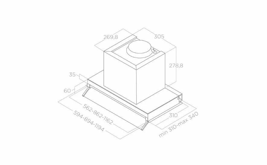 Вытяжка встраиваемая Elica Boxin LX/BL MAT/A/90 черный управление: поворотный переключатель - фото №13