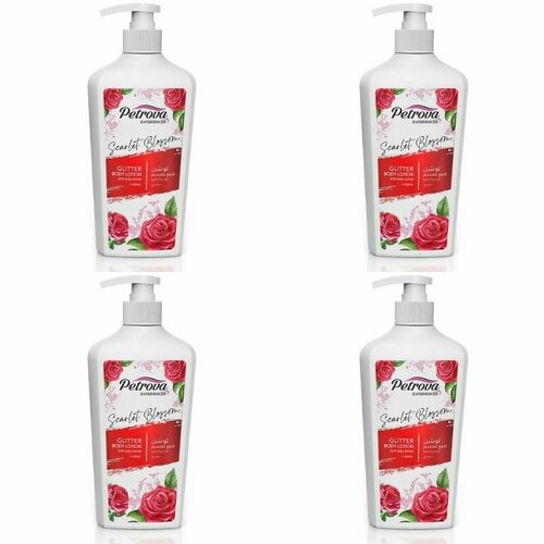 Petrova Лосьон для тела с блестками Багрянный цветок EXPERIENCES SCARLET BLOSSOM, 500 мл, 4 шт
