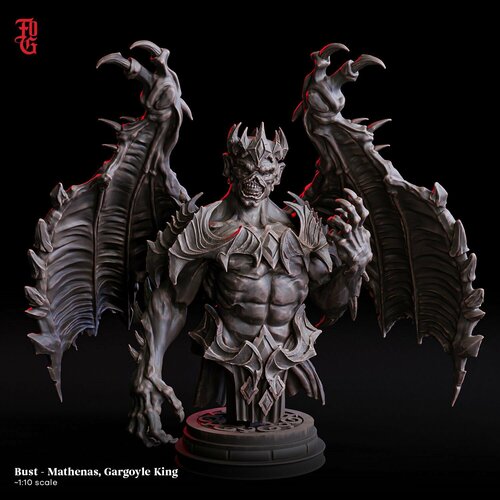 Миниатюра D&D 'Бюст - Мафинас, король гаргулий' масштаб 32 мм (DnD, Dungeons & Dragons, ДнД, Подземелья и Драконы, Pathfinder)