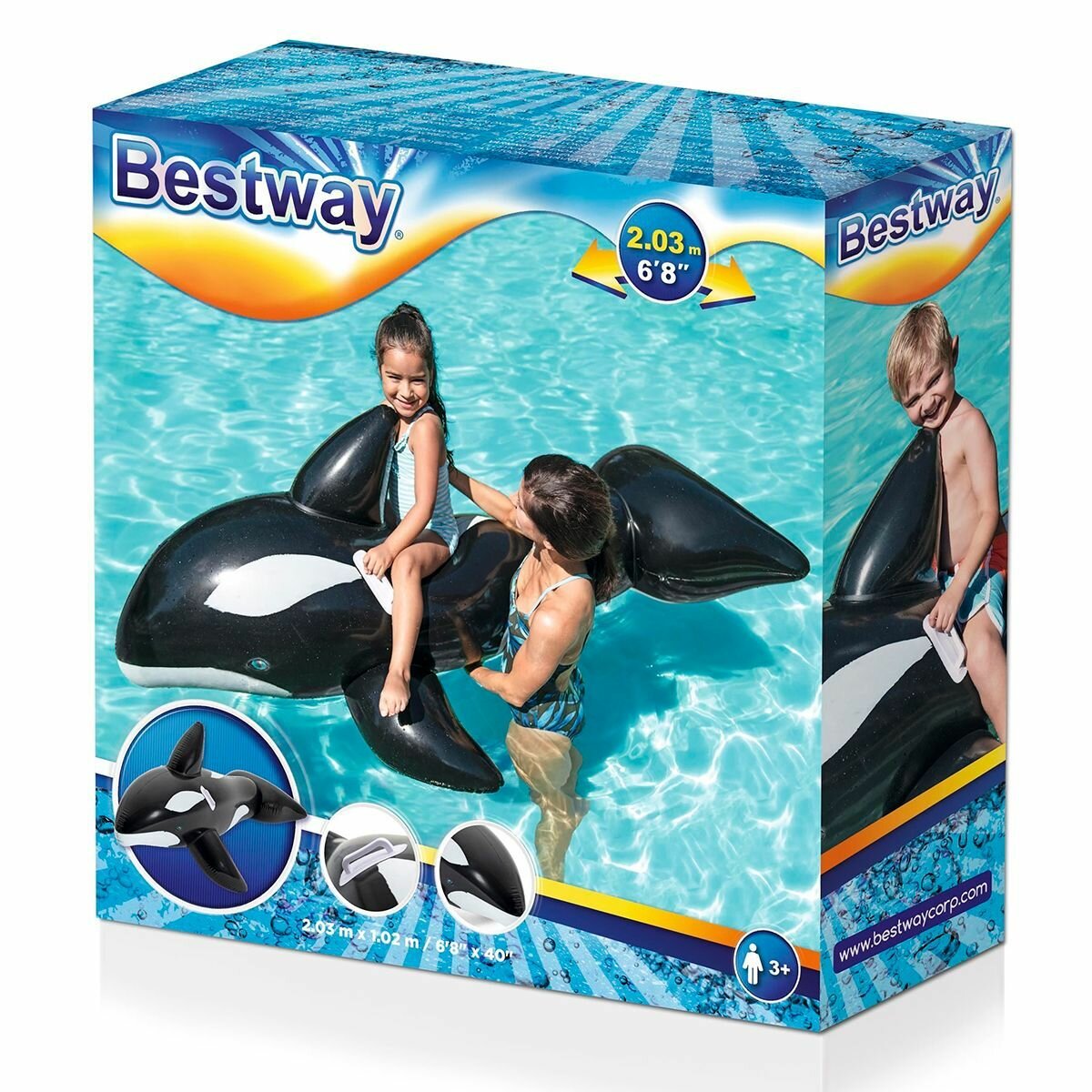 игрушка надувная BESTWAY Кит 203х102см для плавания на воде - фото №15