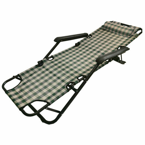 Шезлонг складной с подлокотниками 153х60х80 см 12797₽