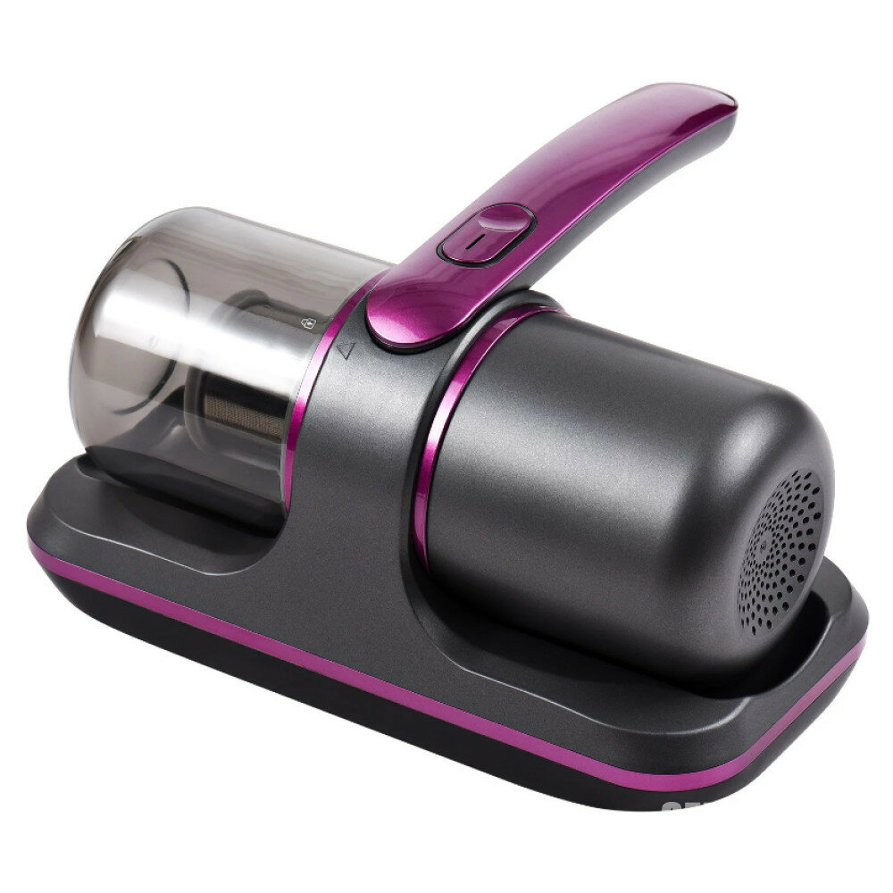 фото Пылесос для удаления пылевого клеща, шерсти животных. Портативный пылесос с УФ-лампой, бордовый, серый