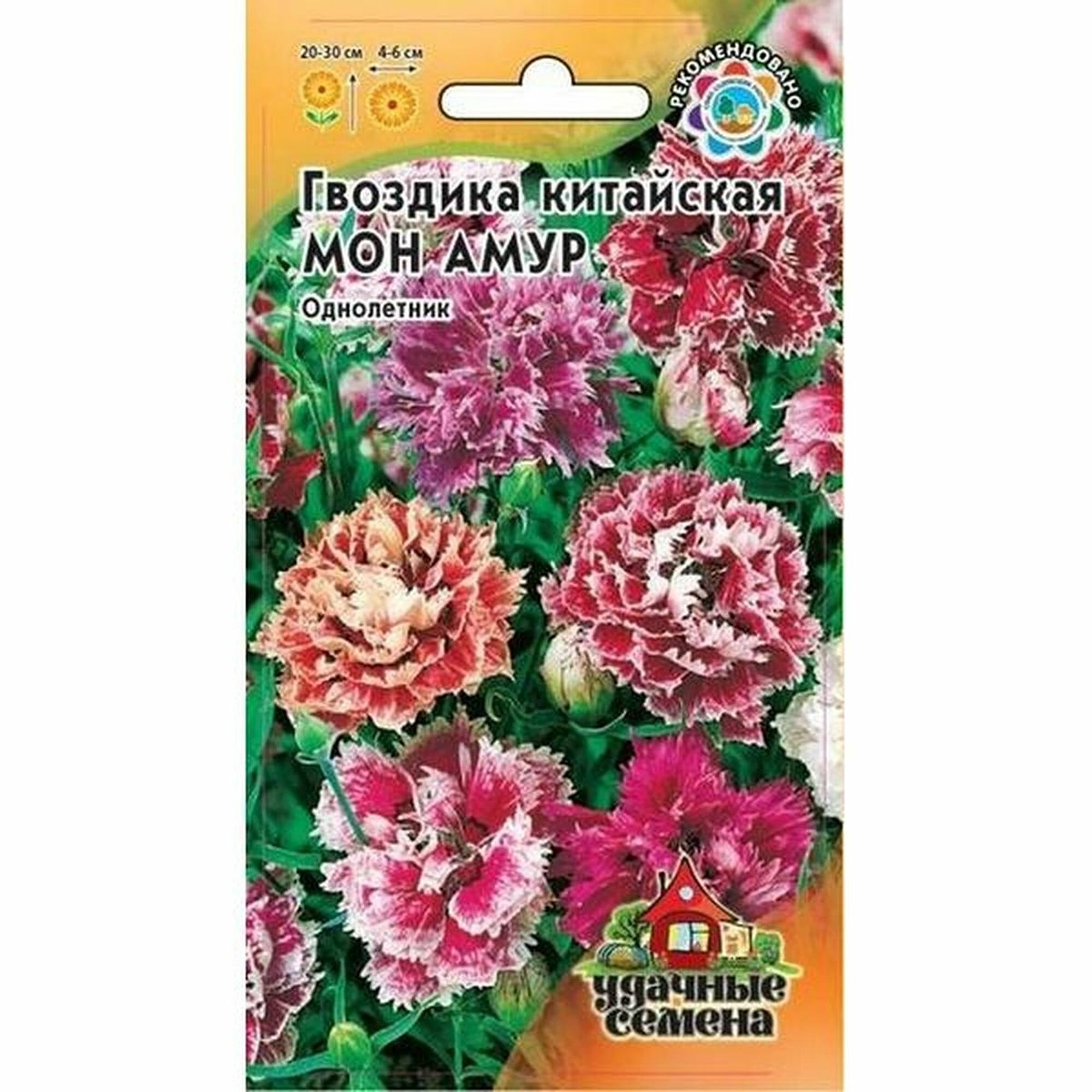 Семена Гвоздика китайская махровая Мон Амур смесь многолетние Удачные семена 1 пачка - 0.1г семян