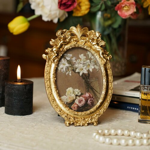 Овальная рамка для фотографий 10х14 см, винтаж барокко