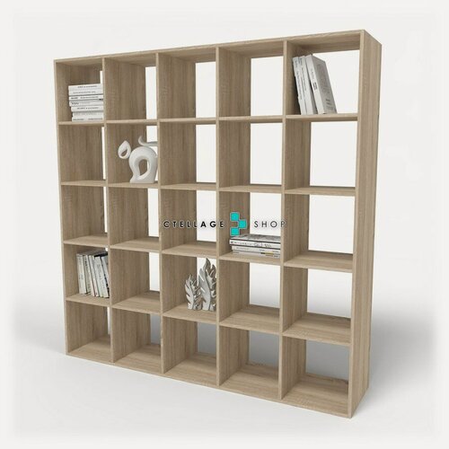 Изображение товара Стеллаж 25 секций (5х5) / Сонома / Гл. 39 см / серии CTELLAGE.