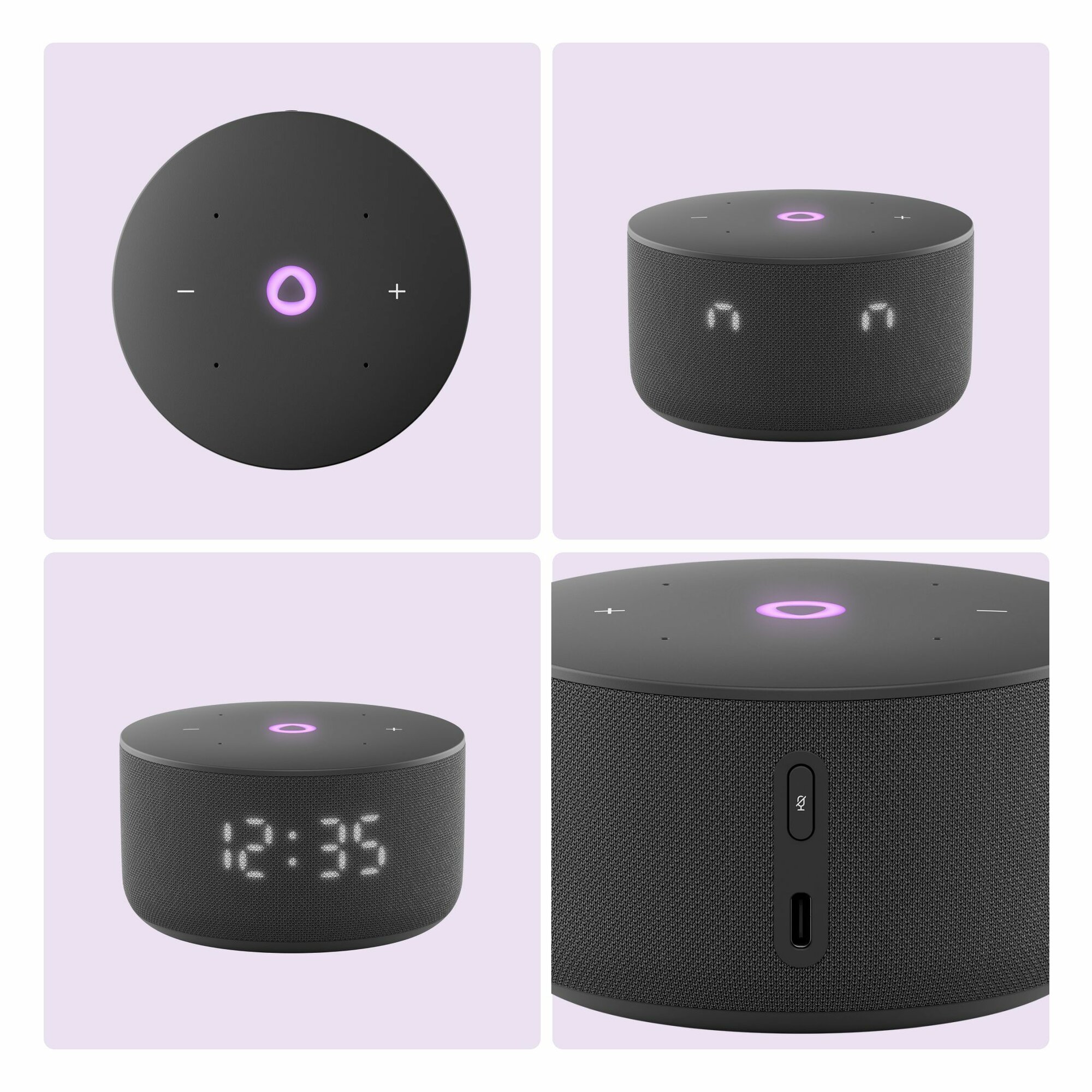 Умная колонка Яндекс Станция Мини 3 с Алисой на YaGPT,12 Вт, (YNDX-00027BLK), чёрный — фото 1