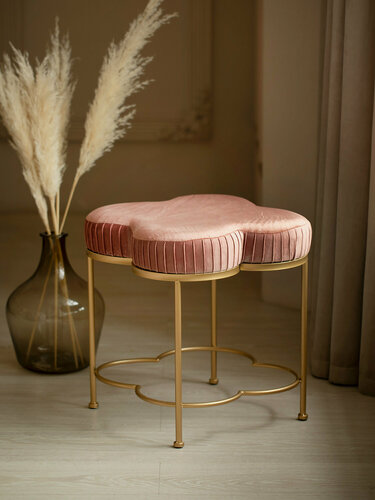 Изображение товара 49-115 Пуф 40х40х45см, МДФ, ткань, поролон, металл, розовый, Glasar